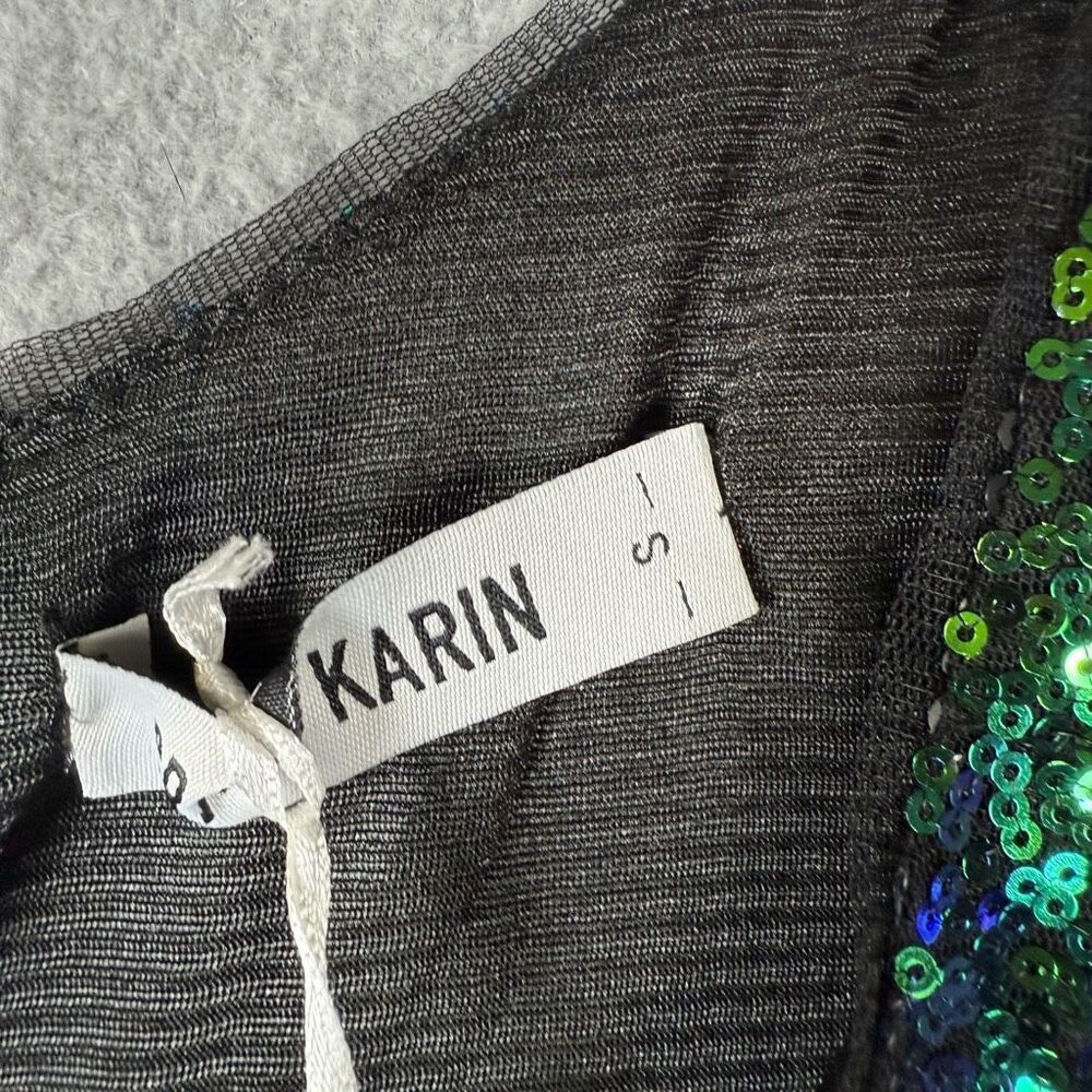 Grace Karin Womens Small All Over Sequin Fit & Flare Sleeveless Dress Green NWT - Picture 9 of 10